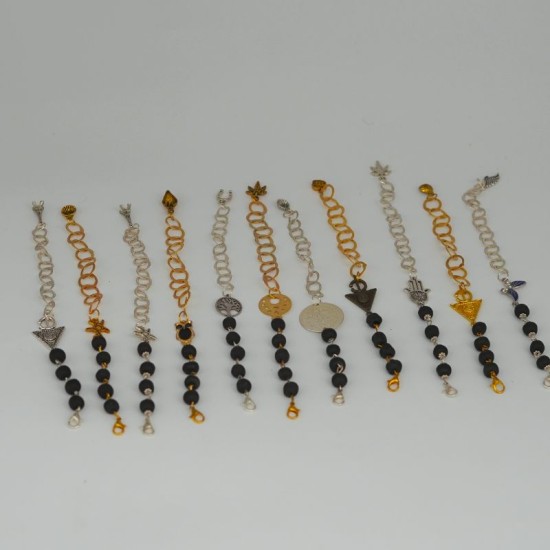 Bracelet noir en ambre artisanal